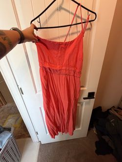 Coral off the shoulder jumpsuit