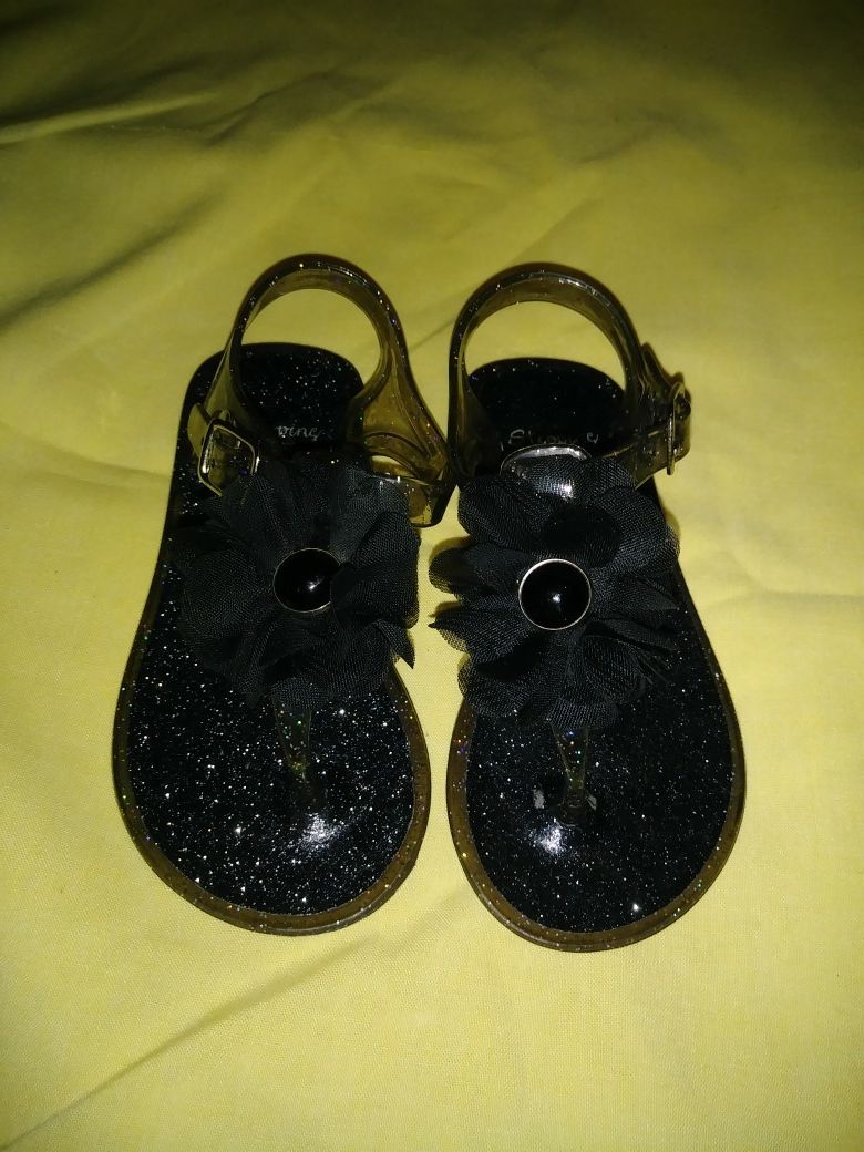 All Black Toddler Sandals Size 7