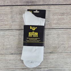 Dr Martens The Double Doc Sock Padded Double Layer Size M/L 3/8 White NEW