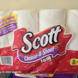 $7 each pack. Must get at least 3 packs. 3 for $21 Firm!! Scott  Paper Towels, 8 Rolls, 102 one-ply Choose-a-sheet sheets per roll. Pick up in Garland