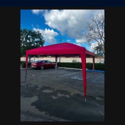 New 10x10 Easy Pop Up And Close Canopy With Carrying Case. Available In Blue And Red