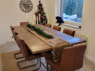 Large family dining table counter height