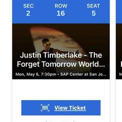 Justin Timberlake Tickets | Mon May 6