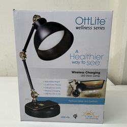 OttLite LED Table Lamp With Wireless Charging Base