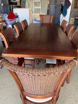Nice Solid wood dining table and 10 chairs