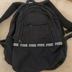 Victorias Secret Pink Bookbag Backpack Black 
