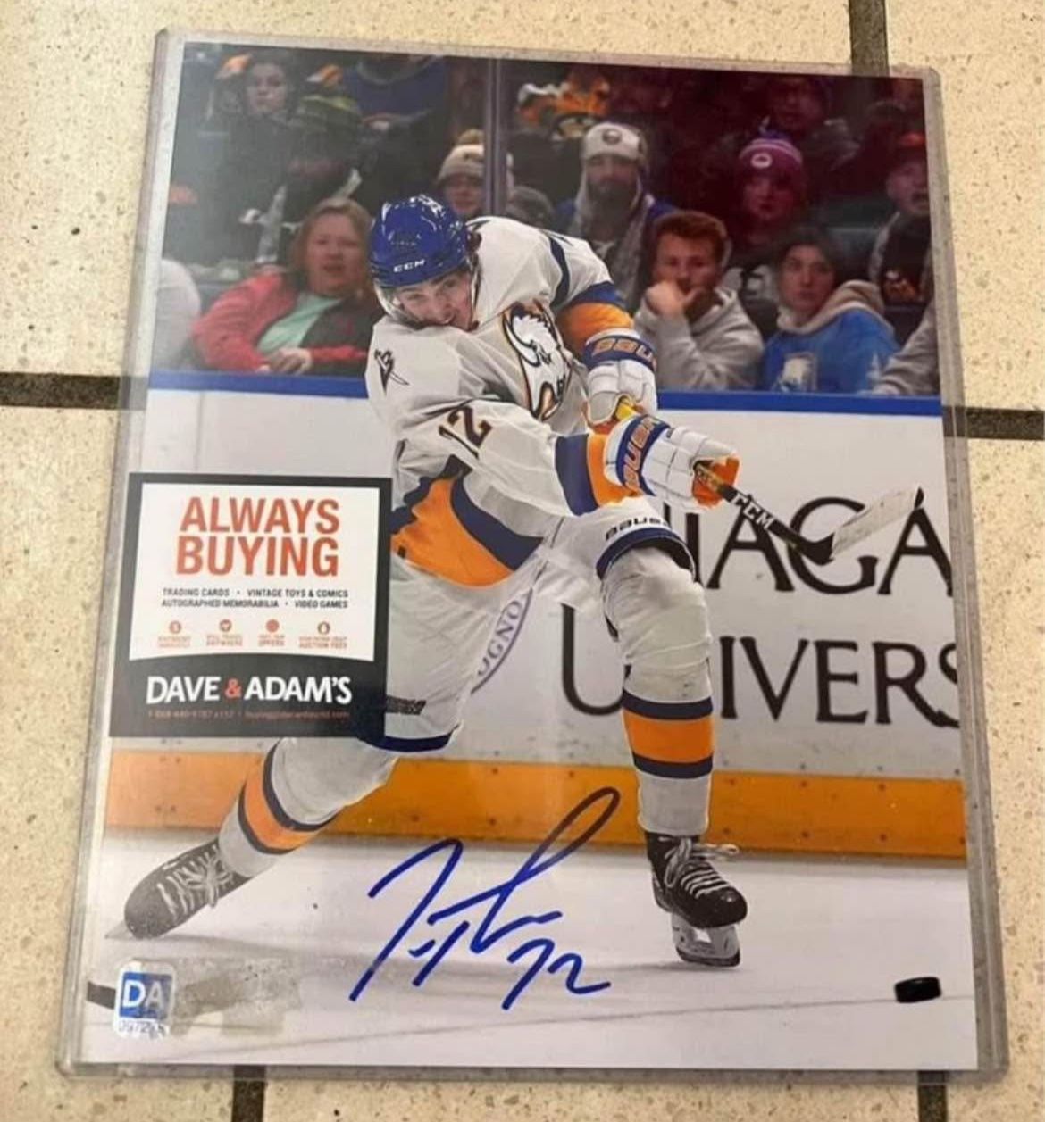 Buffalo Sabres Tage Thompson Signed 8x10