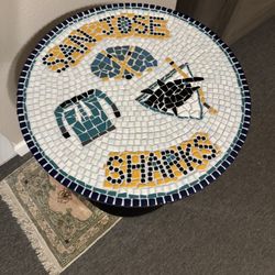 Sharks Themed Mosaic Table -new