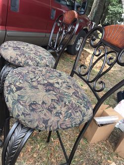 2 floral bar chairs