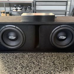Dual 10” Audio Legion Subs w/ Skar RP-1200.1D Amp + Box – Complete Bass Setup