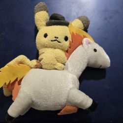 "Pokemon Pikachu Ponyta Mascot Pokemon Little Tales Pokemon Center Limited" plush toy.  