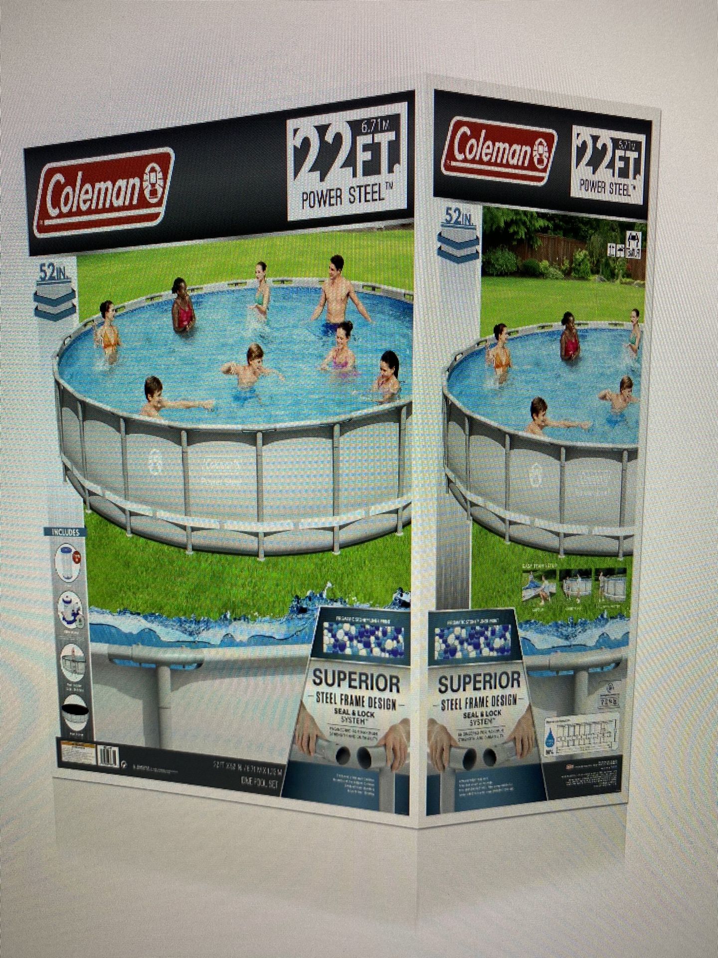 Coleman Power Steel 22x52 Round Swimming Pool