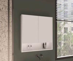 New Assembled 25” Medicine Cabinet 2 Doors 4 Shelves White Bathroom