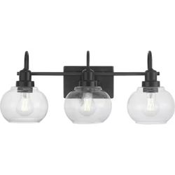 Home Decorators Collection Halyn 23 in. 3Light Matte Black Bathroom Vanity Light