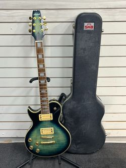 Aria Pro II Electric Guitar – Teal Burst W/ Hard Case (A1G010826)