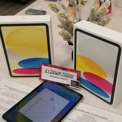 Apple IPad 10th Gen - $1 DOWN TODAY, NO CREDIT NEEDED