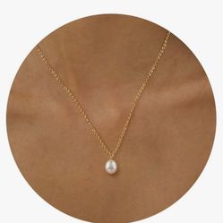 Pearl Necklaces for Women Gold Necklace 14k Gold Plated