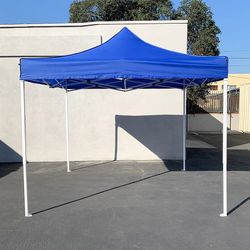 Brand New $110 Heavy-Duty 10x10 FT Outdoor Ez Pop Up Canopy Party Tent Instant Shades w/ Carry Bag (White/Blue)