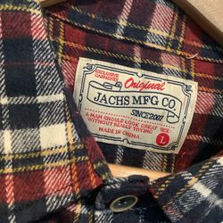 Brand new jacks mfg co company size large with tags retail 69 usd button down up shirt plaid flannel rare Thumbnail