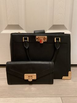 Michael Kors Kinsley Satchel and Carryall Wallet pair
