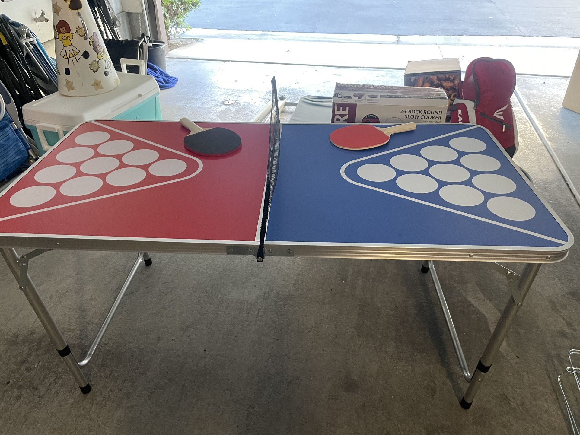 Mini Ping Pong And Cup Pong Table With Net