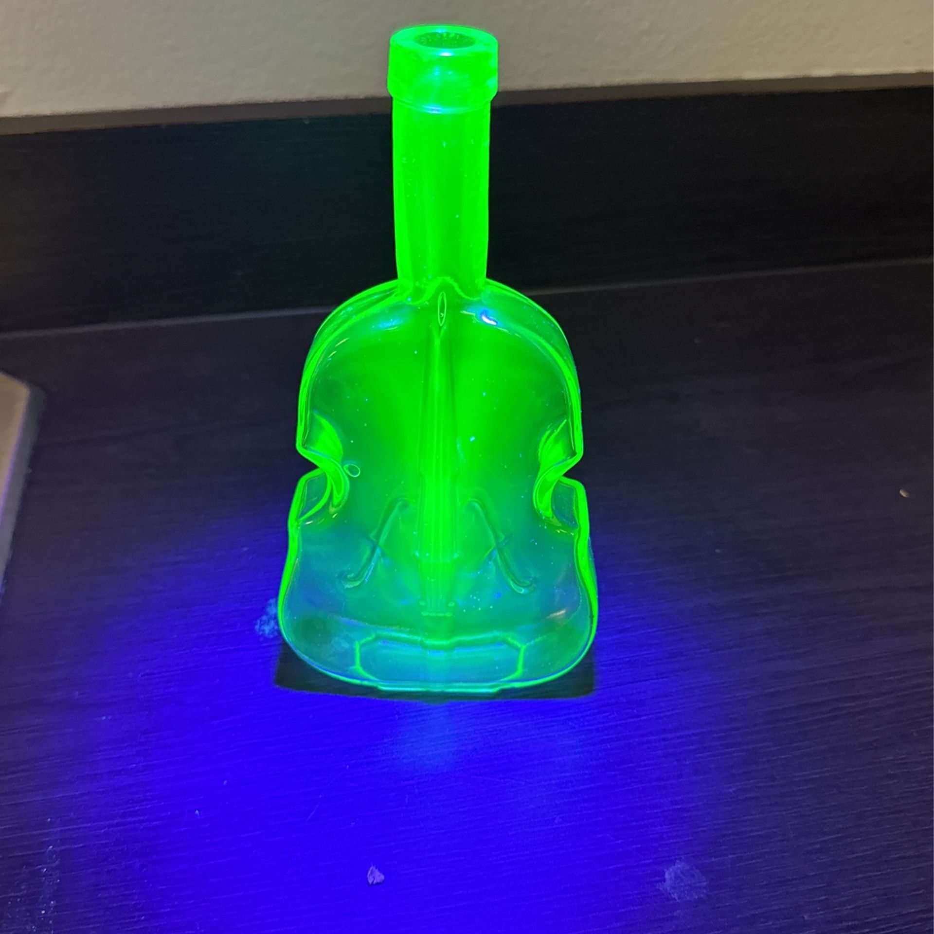 Uranium Glass Vase, Guitar Shaped