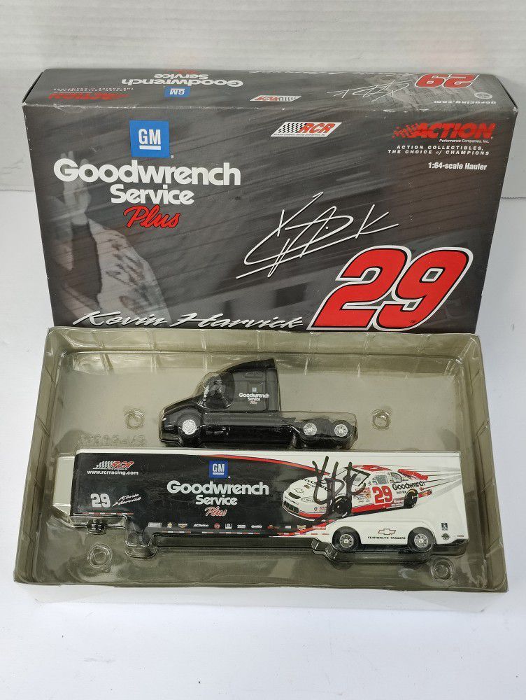 Signed 2001 Kevin Harvick #29 GM Goodwrench Service Plus Hauler 1:64 NASCAR