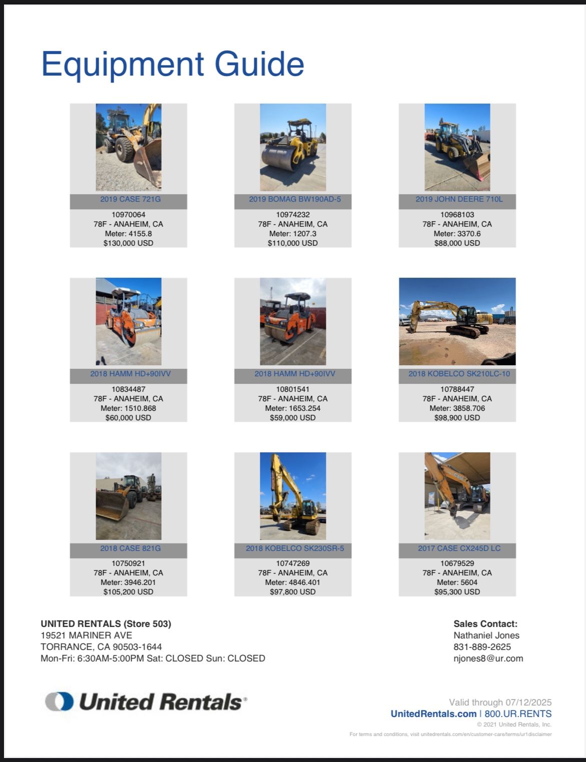 HEAVY EQUIPMENT FOR SALE!