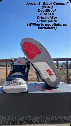 Air Jordan 3 Black Cement 2018 Size 11.5