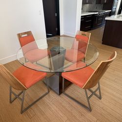 Copenhagen Glass Table And 4 Chairs