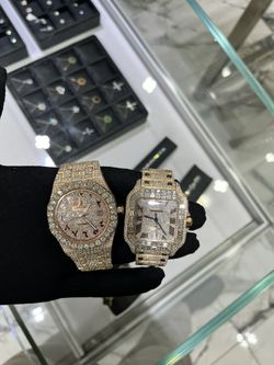 Rose Gold Iced Out Cartier /rose Gold Ap