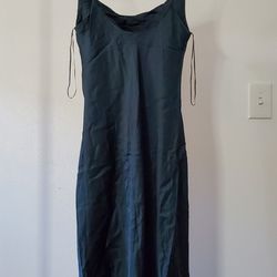 Zara Dark Green Satin Slip Dress