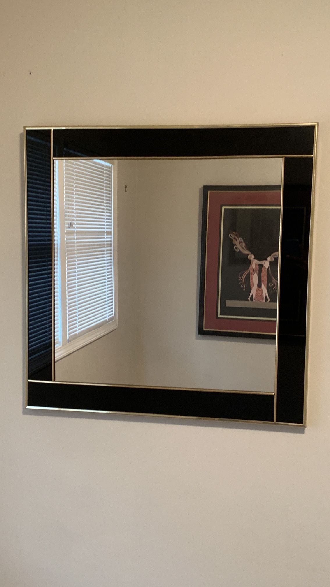 Black And Gold Wall Mirror Vintage 