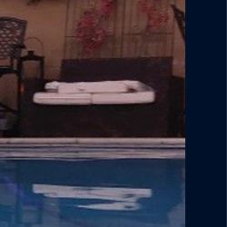 Brown Patio Couch  Med Sz Brown  W 2 Cushions 