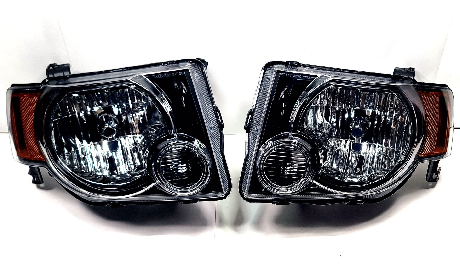 FOR 08-12 FORD ESCAPE CD2 SUV BLACK/AMBER SIDE TURN SIGNAL HEADLIGHT HEAD LAMP