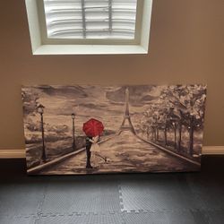 Couple In Paris Canvas Artwork