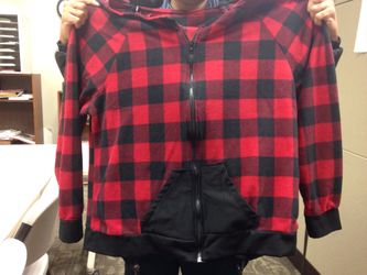 3x Red And Black Plaid Fleece Jacket