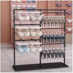 Metal Underwear Rack Clothes Rail,Retail Store Garment Rack Clothing Hanger,Underwear Panty Shorts Bra Display Stand for Boutique/Cloth Store