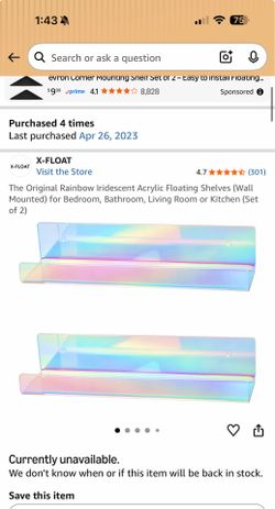 acrylic shelves
