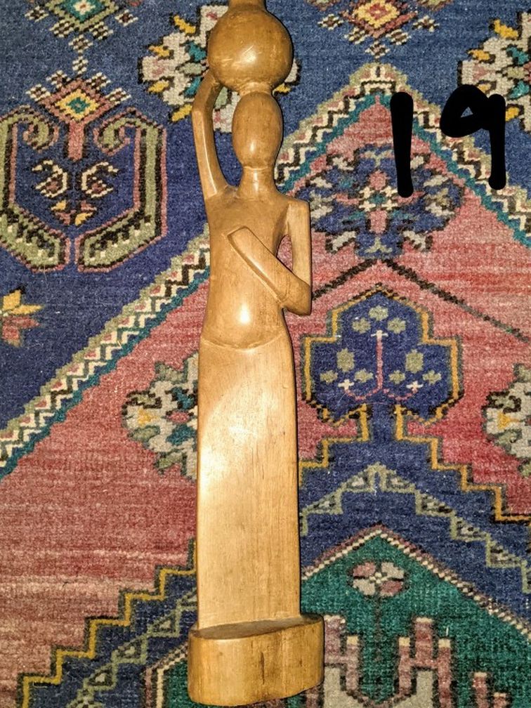 Hand Carved Wooden Lady Figure