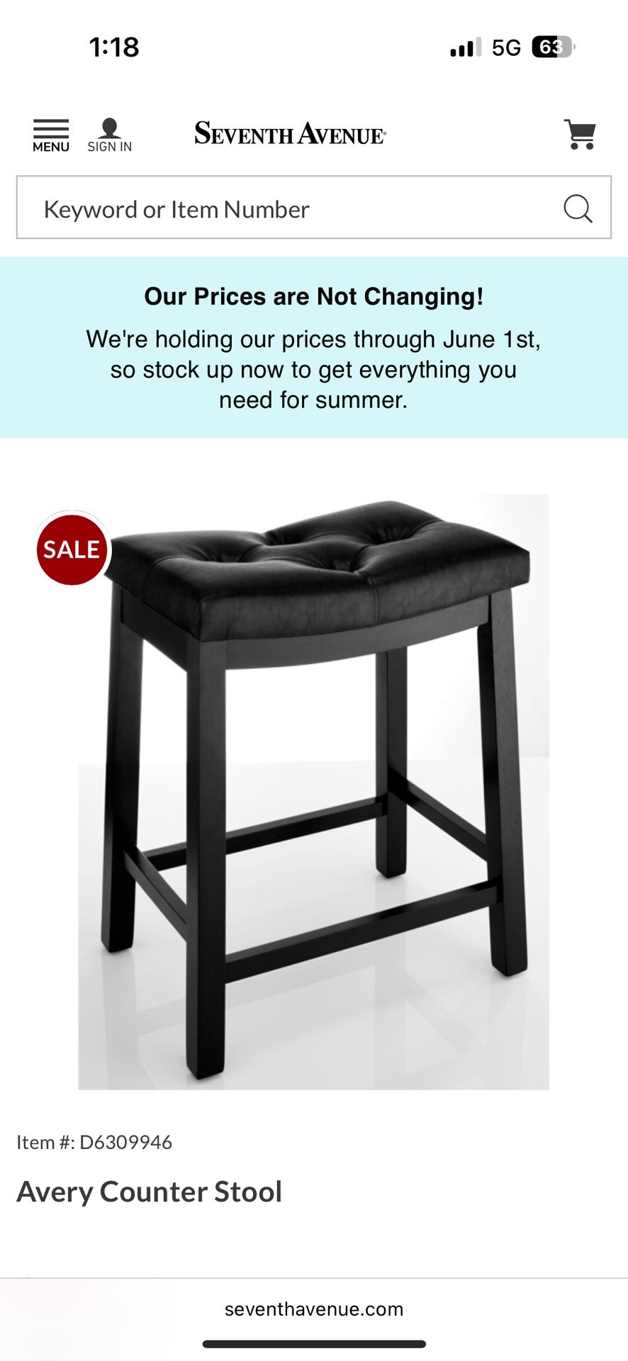 TWO Brand new bar stools still in box