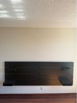 Black Queen Headboard w/ Floating Nightstands