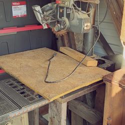 Radial Arm Saw On Heavy Hand Made Stand