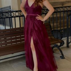 Prom party dress in ochre red size 10