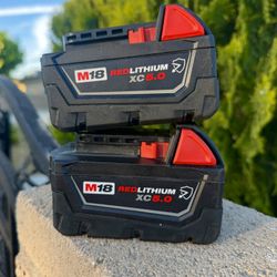 Milwaukee M18 Oil Resistant 5.0 Battery ($50 Each)