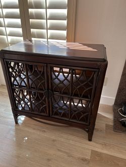 Rattan console cabinet