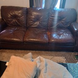 Brown Leather Couch For Sell 