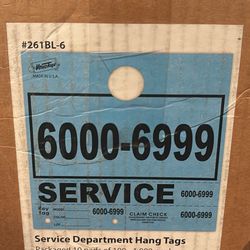 Service department hang tags
