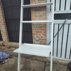 Tall White Wooden Ladder Shelf Storage Unit De Madera Farmhouse Decor 