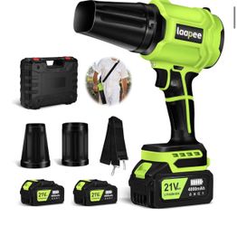 Leaf Blower Cordless,Battery Powered 800,000 RPM Electric Leaf Blower with 2 x 4.0Ah Battery and Charger Handheld Blowers for Lawn Care,Dust,Snow,Car